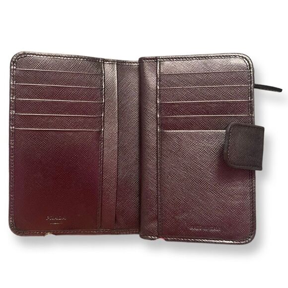 Prada Small Saffiano Compact Wallet Silver - Picture 3 of 16